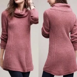Anthropologie Angel of the North Rosie cowl neck waffle knit sweater size medium